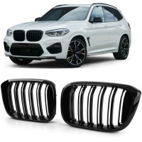 Grilles calandre BMW X3 G01 X4 G02 17+ - Noir brillant - look Mperf
