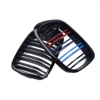 Grilles calandre BMW Serie 5 E39 look couleur M - 95-04 - Noir Brillant