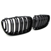 Grilles calandre BMW Serie 1 E81  E87 08-11 look M - Noir brillant