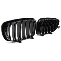 Grilles calandre BMW Serie 1 E81  E87 08-11 look M - Noir brillant