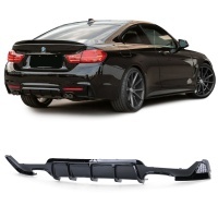 Diffuseur arriere BMW serie 4 F32 F33 F36 double sortie double - noir brillant