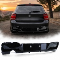 Diffuseur arriere BMW serie 1 F20 F21 phase 1 sortie simple noir brillant