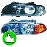 2 Phares avant BMW Serie 5 E39 95-03 Angel Eyes - Noir