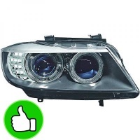 2 Phares xenon AFS BMW Serie 3 E90 E91 lci Angel Eyes LED U-LTI 09-11 - Chrome