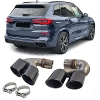 Embouts - Pots Echappements inox noir BMW X5 G05 X6 G06 - look m