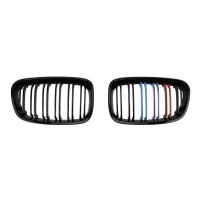 Grilles calandres BMW Serie 1 F20 F21 11-14 look couleur M - Noir Brillant