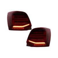 2 Feux arriere VW Polo 6R dynamiques - fullLED - Rouge Cerise