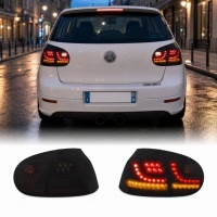 2 Feux arriere VW Golf 5 03-08 LED dynamiques LTI look G6 - Noir