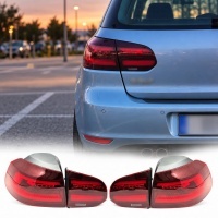 2 Feux arriere VW Golf 6 - fullLED dynamiques - look G8 - Rouge Cerise