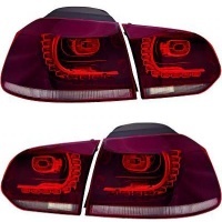 2 Feux arriere VW Golf 6 look R20 - LED - Fumé pourpre