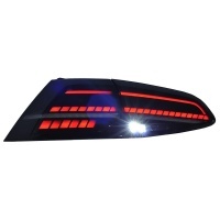 2 Feux arriere dynamiques VW Golf 7 - LED look R facelift - Noir fume