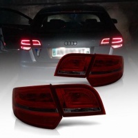2 Feux AUDI A3 8PA Sportback LED 04-08 rouge teinté