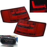 2 Feux arriere AUDI A6 C6 LTI look facelift 04-08 Rouge / Fumé 7pin