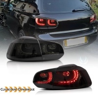 2 Feux arriere VW Golf 6 - fullLED dynamiques - look R20 - Noir teinte