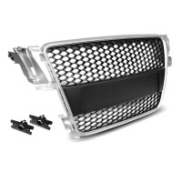 Grille calandre Audi A5 07-11 - look RS5 - Argent Noir