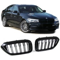 Grilles calandre BMW Serie 5 G30 G31 look M5 - 16-20 - Noir Brillant