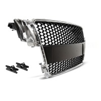 Grille calandre Audi A5 07-11 - look RS5 - Chrome Noir