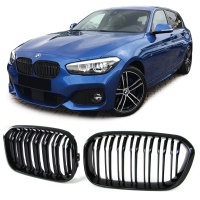 Grilles calandres BMW Serie 1 F20 F21 LCI 15-18 - Noir Brillant