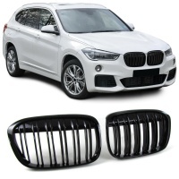Grilles calandres BMW X1 F48 15-20 look performance - Noir Brillant