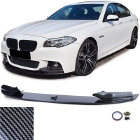 Spoiler lame pare choc - BMW Serie 5 F10 F11 10-17 - look mperf - noir carbone