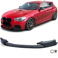 Spoiler lame de pare choc - BMW Serie 1 F20 F21 10-14 - look mperf - noir mat