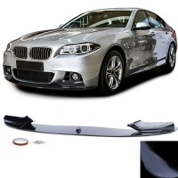Spoiler lame pare choc - BMW Serie 5 F10 F11 10-17 - look mperf 1 piece - noir brillant