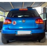 2 Feux arriere VW Golf 5 03-08 LED LTI look G6 - Rouge Cerise