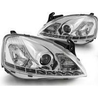 2 Phares avant Opel Corsa C 00-06 devil eyes - Chrome