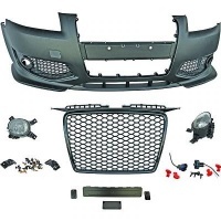 Kit upgrade Pare choc + capot AUDI A3 03-05 Look RS3 - Noir brillant