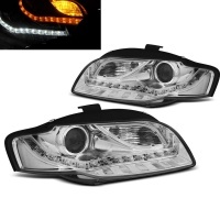 2 Phares LED AUDI A4 B7 (8E) 04-08 - look xenon - Chrome