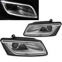 2 Phares avant Audi Q5 12-17 LED - chrome gris look facelift