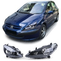 2 Phares avant Peugeot 307 01-05 look sport - Noir