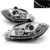 2 Phares SEAT Leon 1P1 09-13 - Devil LED DRL R87 - Chrome