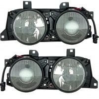 2 BMW Serie 5 E34 and 7 E32 88-95 front headlights - Black