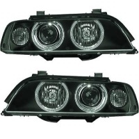 2 Phares avant BMW Serie 5 E39 phase 2 Angel Eyes - Noir