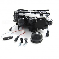 2 Phares avant BMW E46 Berline Angel Eyes LED Depo V2 - 01-05 - Noir