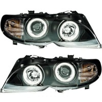 2 Phares avant CCFL BMW E46 Berline Angel Eyes 01-05 - Noir