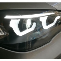 2 Phares halogene BMW X5 E70 Angel Eyes iconic LED 07-13 - Noir