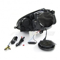 2 Phares avant VW Golf 5 03-09 DRL U LED - Noir