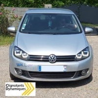 2 Phares avant VW GOLF 6 U-LED 08-13 noir - dynamiques