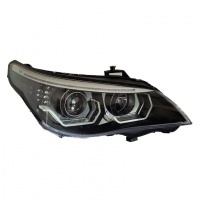 2 Phares xenon BMW Serie 5 E60 E61 Angel Eyes LED 07-10 look Iconic - Noir