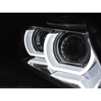 2 Phares xenon AFS BMW Serie 3 E90 E91 lci Angel Eyes LED U-LTI 09-11 - Chrome