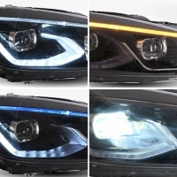 2 Phares halogene VW GOLF 6 fullLED 08-13 look facelift G8 silver - dynamiques
