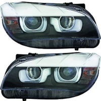 2 Phares avant BMW X1 E84 Angel Eyes 3D LED 12-14 - Noir