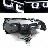 2 Phares BMW Serie 7 E38 Angel Eyes LED U-LTI 94-01 - Noir