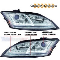 2 Phares AUDI TT 8J  06-11 - look xenon Matrix LED - Chrome