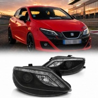 2 Phares SEAT Ibiza 6J 08-12 - LED clignotant LED - Noir