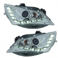 2 Phares SEAT Ibiza 12-15 - Feux jour LED - Chrome