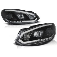 2 Phares avant VW GOLF 6  DRL LED 08-12 Noir