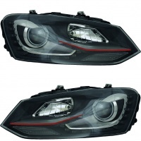 2 Phares avant VW Polo 6R 09-14 - LED look GTI - noir